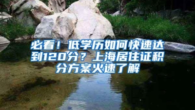 必看！低学历如何快速达到120分？上海居住证积分方案火速了解