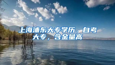 上海浦东大专学历，自考大专，含金量高