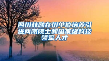 四川鼓励在川单位培养引进两院院士和国家级科技领军人才