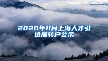 2020年11月上海人才引进居转户公示