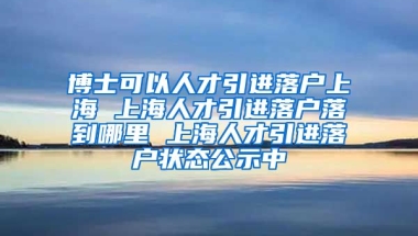 博士可以人才引进落户上海 上海人才引进落户落到哪里 上海人才引进落户状态公示中