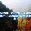 人社局：2020年上海居转户、上海积分新申请材料！