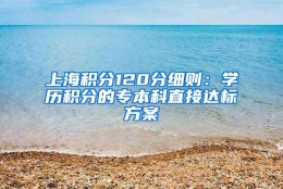 上海积分120分细则：学历积分的专本科直接达标方案