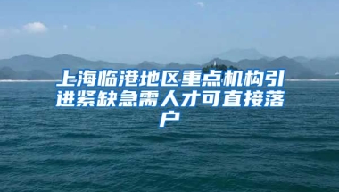 上海临港地区重点机构引进紧缺急需人才可直接落户