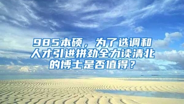 985本硕，为了选调和人才引进拼劲全力读清北的博士是否值得？