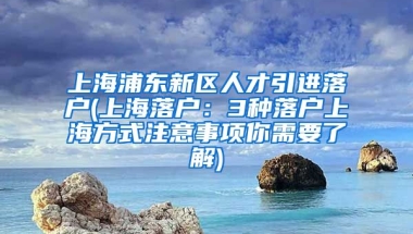 上海浦东新区人才引进落户(上海落户：3种落户上海方式注意事项你需要了解)