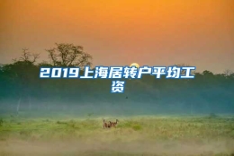 2019上海居转户平均工资