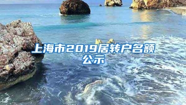 上海市2019居转户名额公示