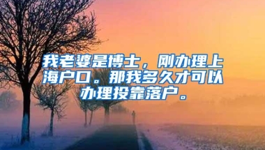 我老婆是博士，刚办理上海户口。那我多久才可以办理投靠落户。