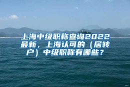 上海中级职称查询2022最新，上海认可的（居转户）中级职称有哪些？