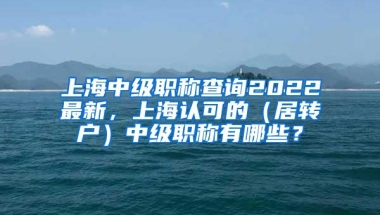 上海中级职称查询2022最新，上海认可的（居转户）中级职称有哪些？