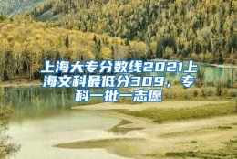 上海大专分数线2021上海文科最低分309，专科一批一志愿