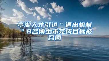 亭湖人才引进＂退出机制＂8名博士未完成目标被召回