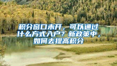 积分窗口未开，可以通过什么方式入户？新政策中，如何去提高积分