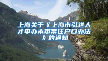 上海关于《上海市引进人才申办本市常住户口办法》的通知