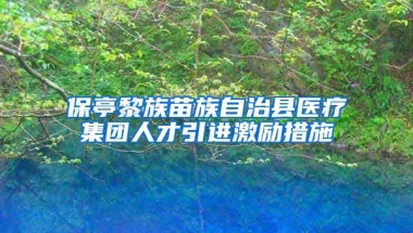 保亭黎族苗族自治县医疗集团人才引进激励措施