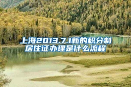 上海2013.7.1新的积分制居住证办理是什么流程