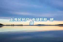 上海居转户 中级职称 明细