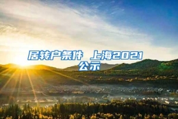 居转户条件 上海2021 公示