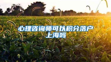 心理咨询师可以积分落户上海吗