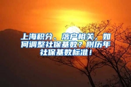 上海积分、落户相关，如何调整社保基数？附历年社保基数标准！