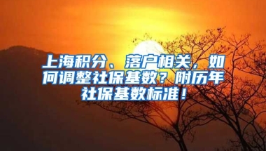 上海积分、落户相关，如何调整社保基数？附历年社保基数标准！