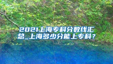 2021上海专科分数线汇总_上海多少分能上专科？