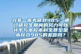 双非一本考研到985，通过研究生期间的努力可以补平与本校本科生甚至是本校双985的差距吗？