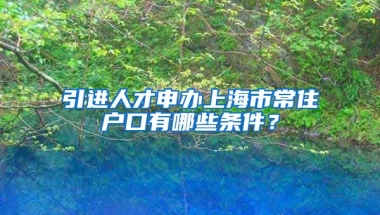 引进人才申办上海市常住户口有哪些条件？