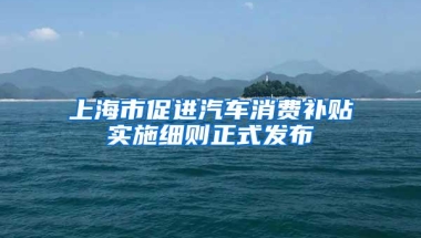 上海市促进汽车消费补贴实施细则正式发布