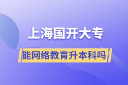 上海国开大专文凭能网络教育升本科吗？