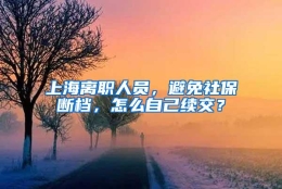 上海离职人员，避免社保断档，怎么自己续交？