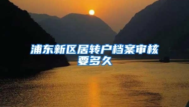 浦东新区居转户档案审核要多久