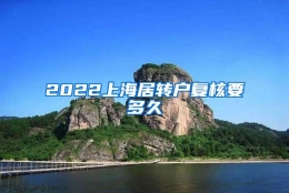 2022上海居转户复核要多久