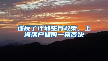 违反了计划生育政策，上海落户如何一票否决