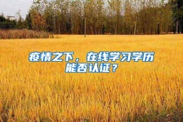 疫情之下，在线学习学历能否认证？