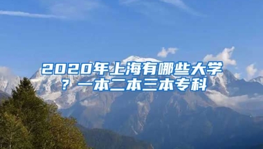 2020年上海有哪些大学？一本二本三本专科