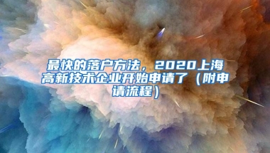 最快的落户方法，2020上海高新技术企业开始申请了（附申请流程）