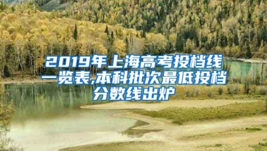 2019年上海高考投档线一览表,本科批次最低投档分数线出炉