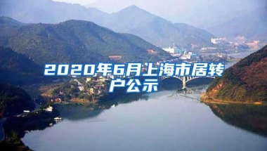 2020年6月上海市居转户公示