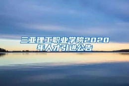 三亚理工职业学院2020年人才引进公告