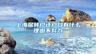 上海居转户迁户口有什么理由不努力