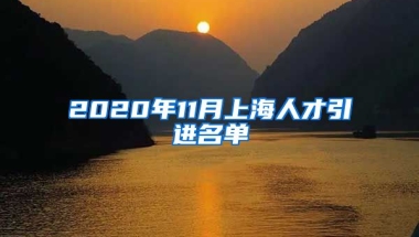 2020年11月上海人才引进名单