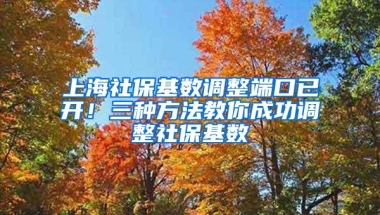 上海社保基数调整端口已开！三种方法教你成功调整社保基数