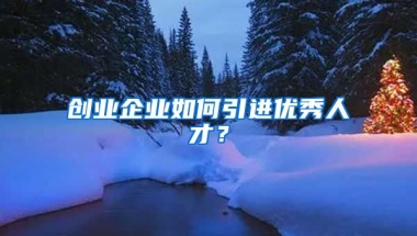 创业企业如何引进优秀人才？