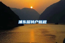 浦东居转户新规