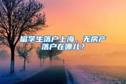 留学生落户上海，无房产落户在哪儿？