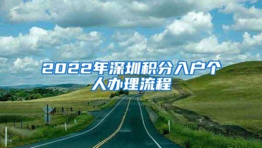 2022年深圳积分入户个人办理流程