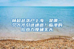 杨超越落户上海，是哪一个人才引进通道？临港的招商力度确实大