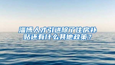 淄博人才引进除了住房补贴还有什么其他政策？